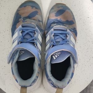 Adidas Kids Blue and Tan Sneakers